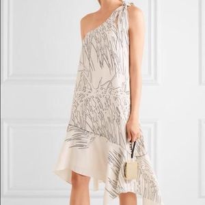 Halston Cream Cold Shoulder Dress